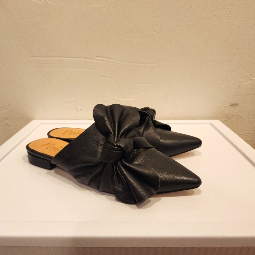 Nanette Lepore Black Pointed Knot Mules